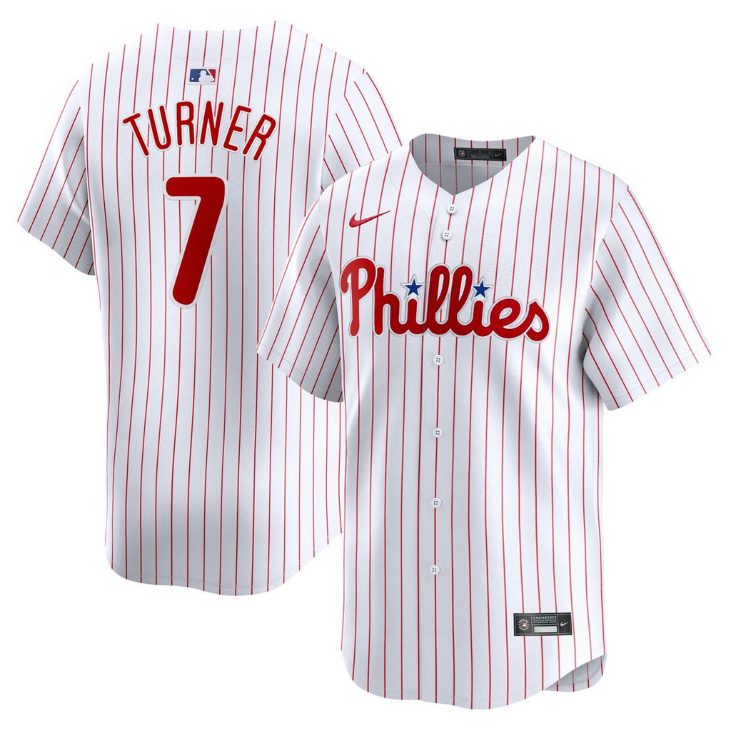 Trea Turner Philadelphia Phillies Nike Home Limited Player Jersey - White Official MLB Team Apparel Baseball Fan Gear