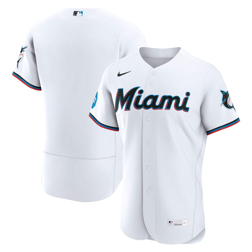 Miami Marlins Nike Home Authentic Jersey - White Official MLB Team Apparel Baseball Fan Gear