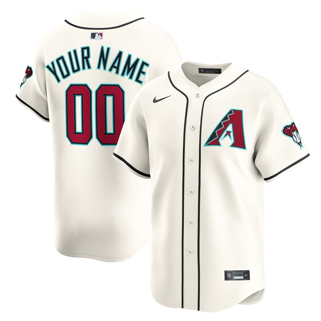 Arizona Diamondbacks Nike Home Limited Custom Jersey - Cream Official MLB Team Apparel Baseball Fan Gear
