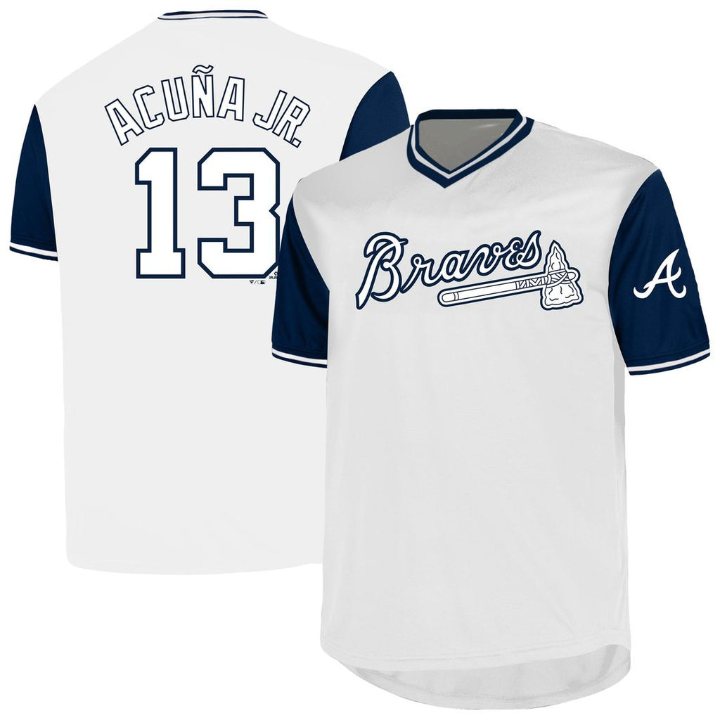 Ronald Acuña Jr. Atlanta Braves Profile Big & Tall Name & Number Jersey - White Official MLB Team Apparel Baseball Fan Gear