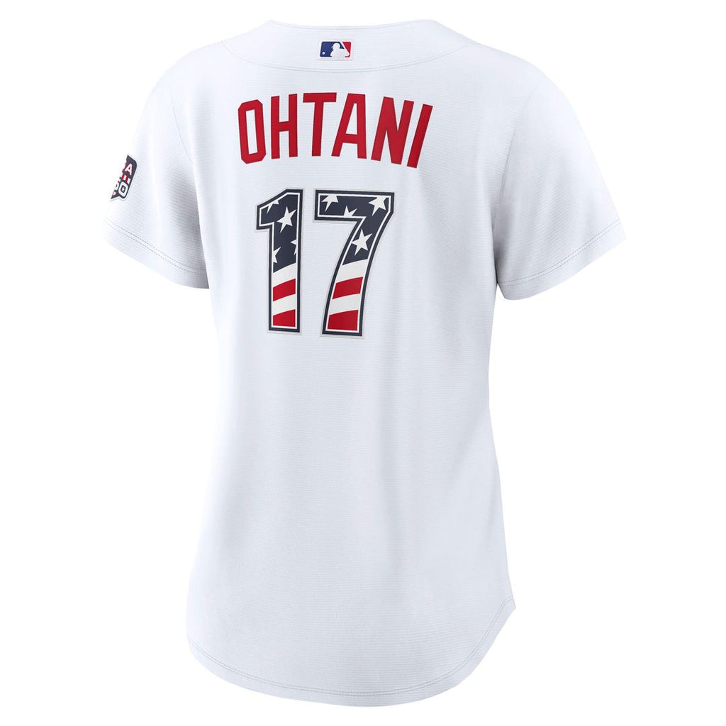 Shohei Ohtani Los Angeles Dodgers Nike Women's USA 250 Fourth of July Home Stadium Jersey - White Official MLB Team Apparel Baseball Fan Gear