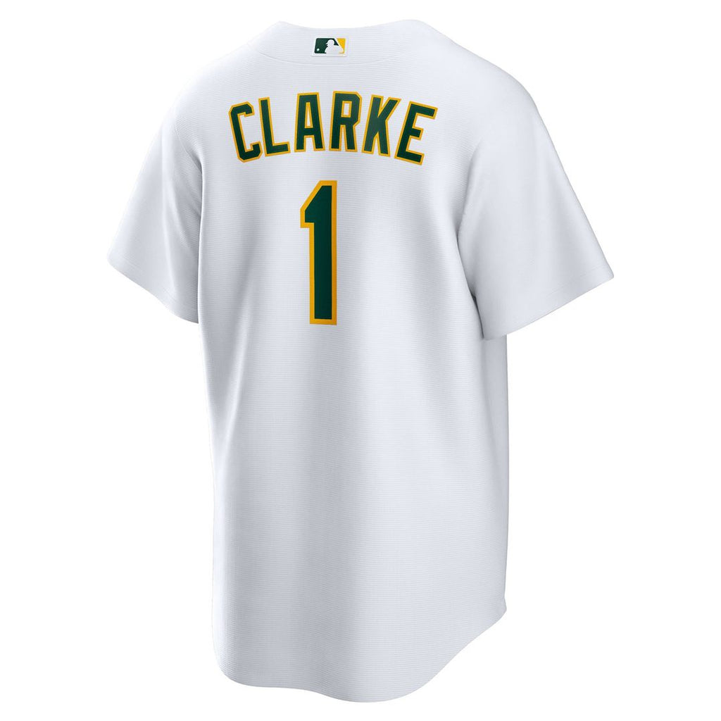Denzel Clarke Athletics Nike Home Replica Jersey - White Official MLB Team Apparel Baseball Fan Gear