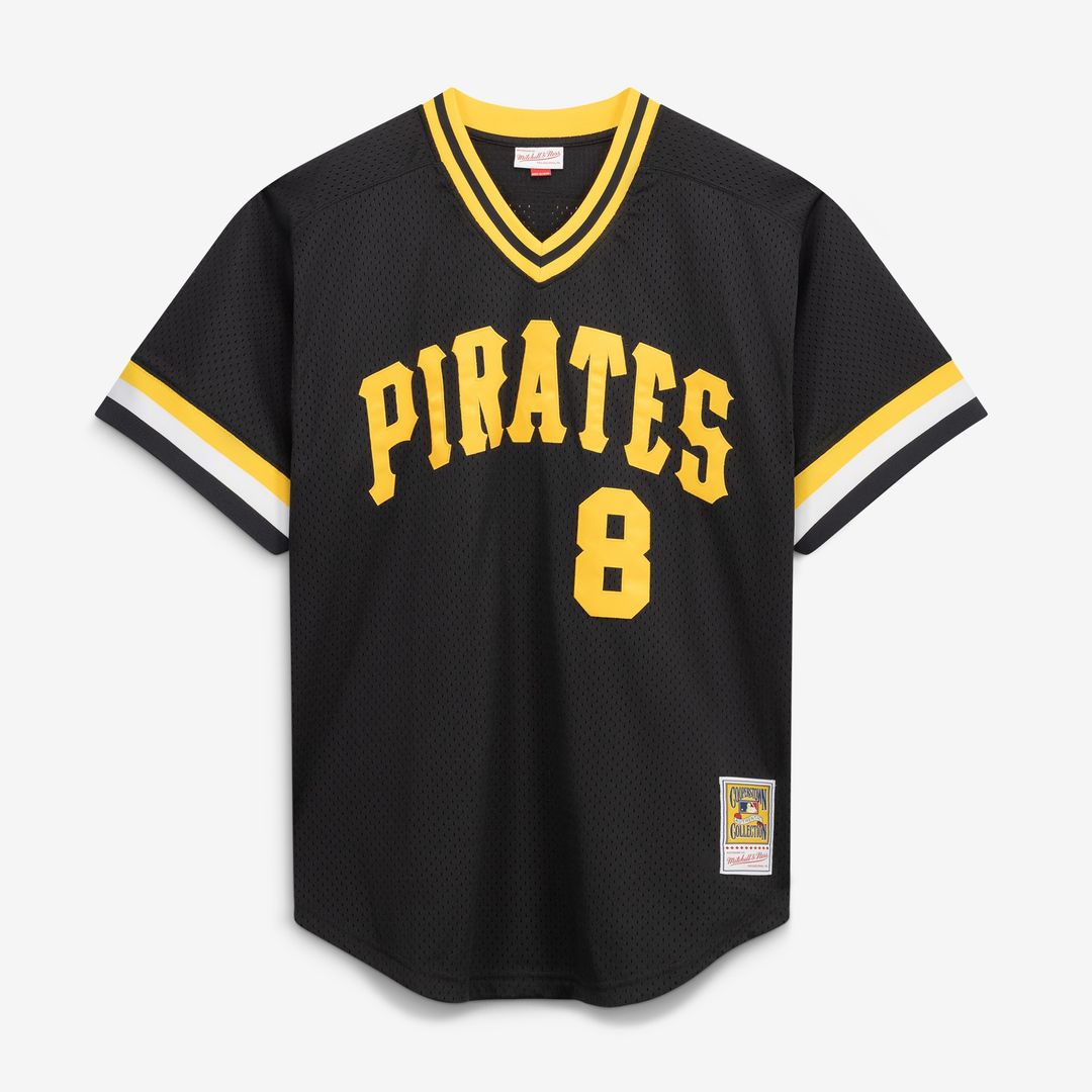 Willie Stargell Pittsburgh Pirates Mitchell & Ness Cooperstown Collection Big & Tall Mesh Batting Practice Jersey - Black Official MLB Team Apparel Ba