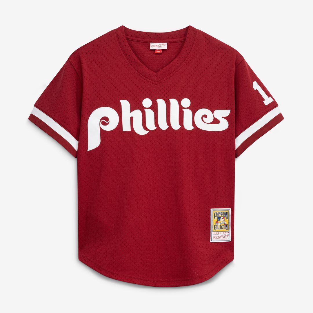 Darren Daulton Philadelphia Phillies Mitchell & Ness Authentic Batting Practice Jersey - Scarlet Official MLB Team Apparel Baseball Fan Gear