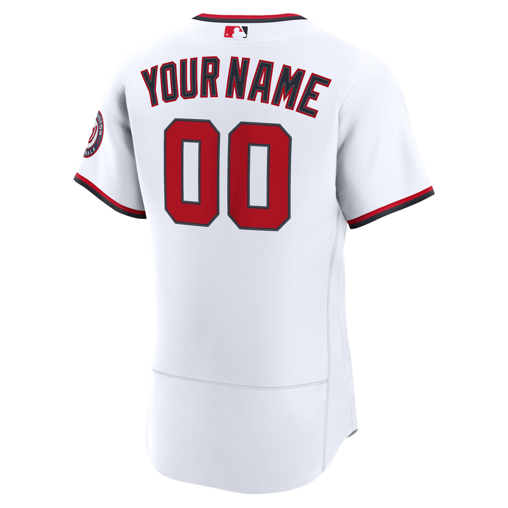Washington Nationals Nike Home Authentic Custom Jersey - White Official MLB Team Apparel Baseball Fan Gear