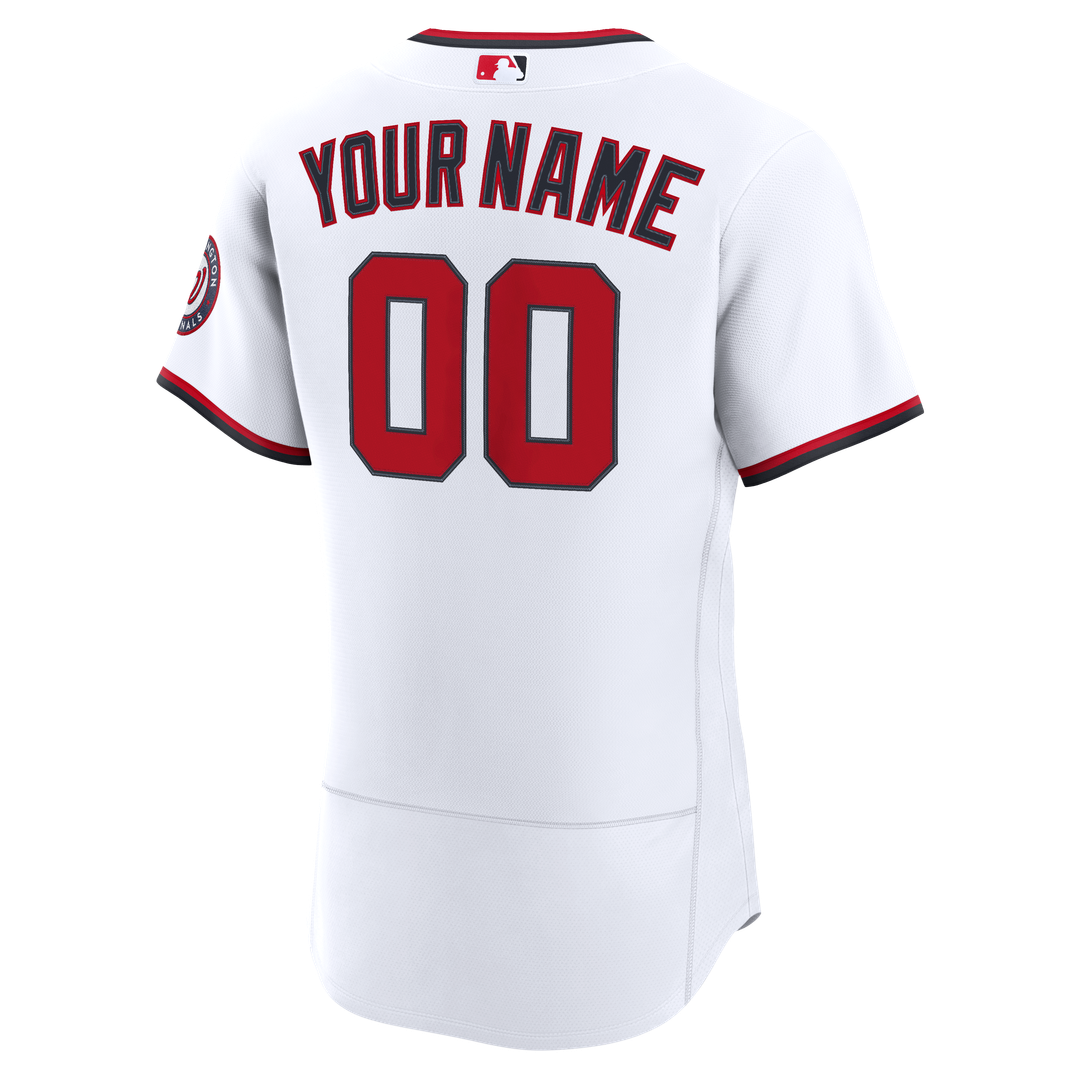 Washington Nationals Nike Home Authentic Custom Jersey - White Official MLB Team Apparel Baseball Fan Gear