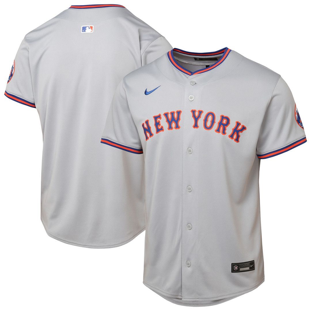 New York Mets Youth Road Limited Jersey - Gray Official MLB Team Apparel Baseball Fan Gear