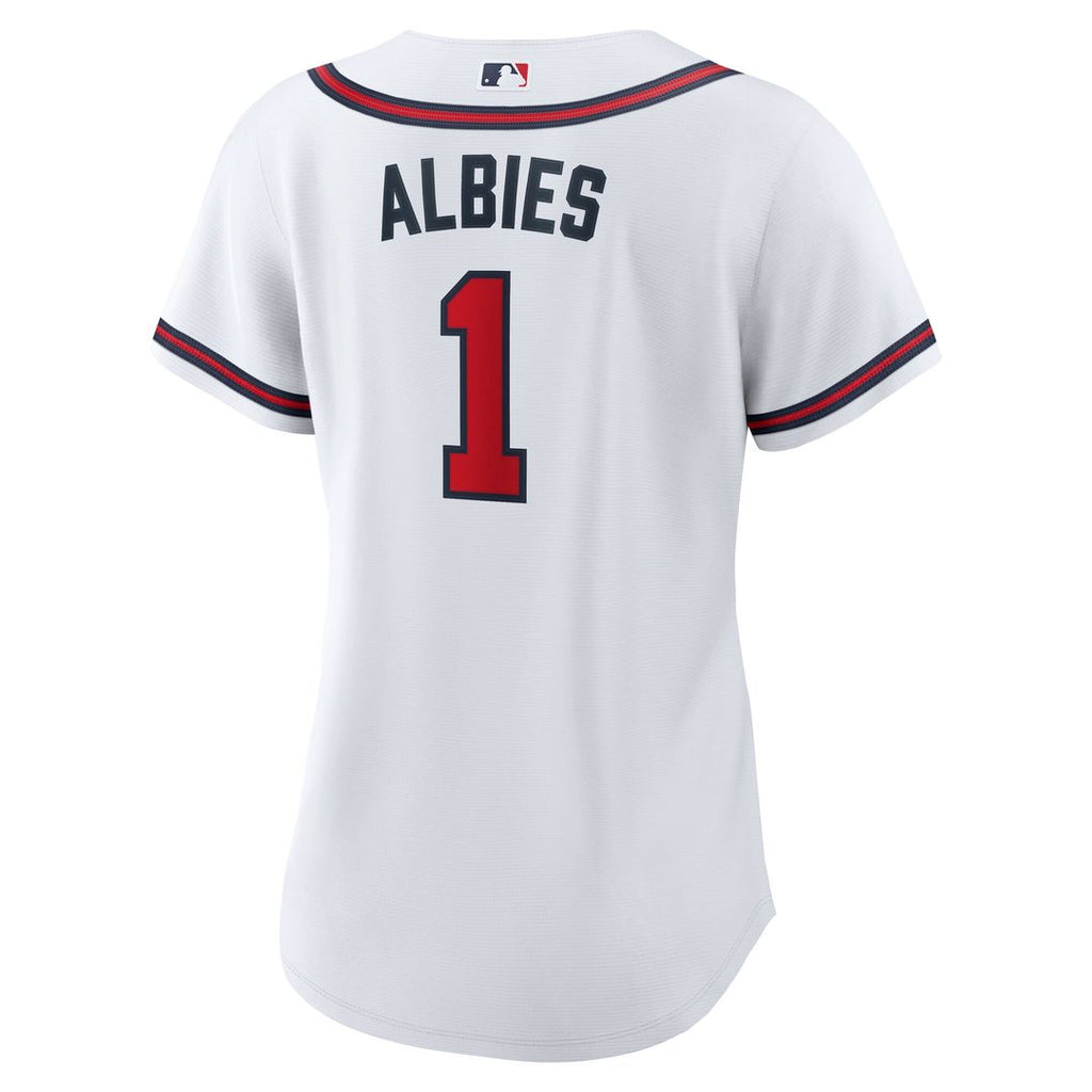Ozzie Albies Atlanta Braves Nike Women's Home Replica Jersey - White Official MLB Team Apparel Baseball Fan Gear