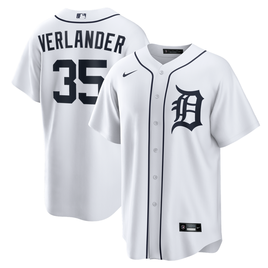 Justin Verlander Detroit Tigers Nike Home Replica Jersey - White Official MLB Team Apparel Baseball Fan Gear