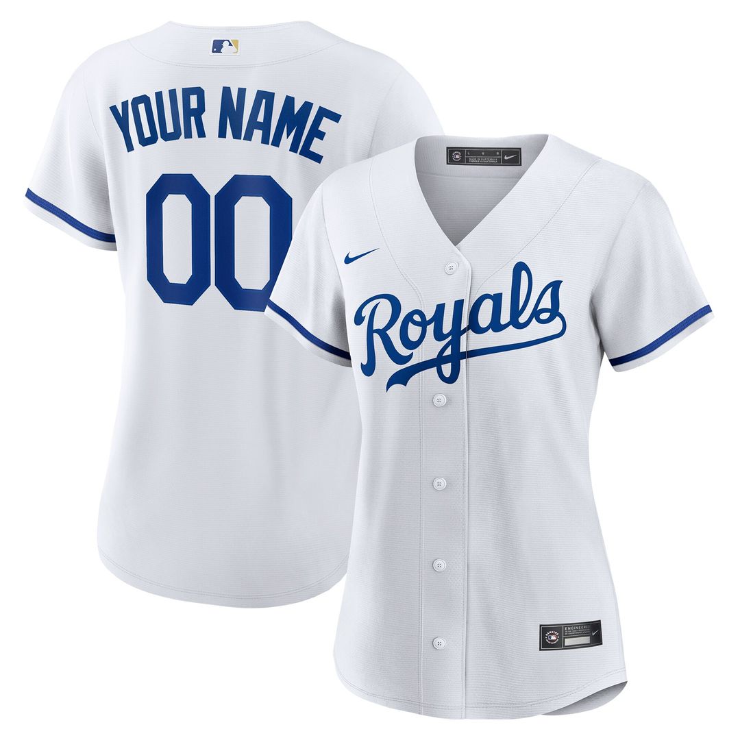 Kansas City Royals Nike Women's Replica Custom Jersey - White Official MLB Team Apparel Baseball Fan Gear