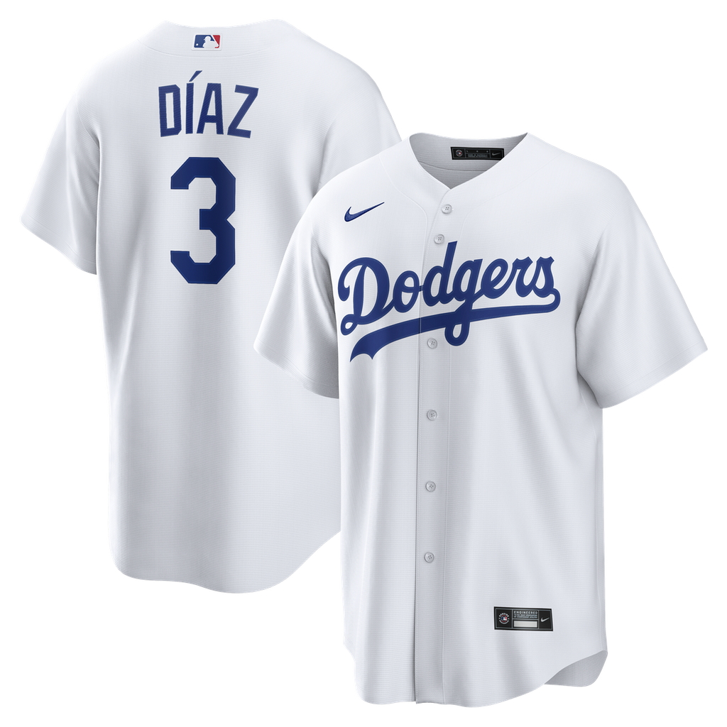 Edwin Díaz Los Angeles Dodgers Nike Home Replica Jersey - White Official MLB Team Apparel Baseball Fan Gear
