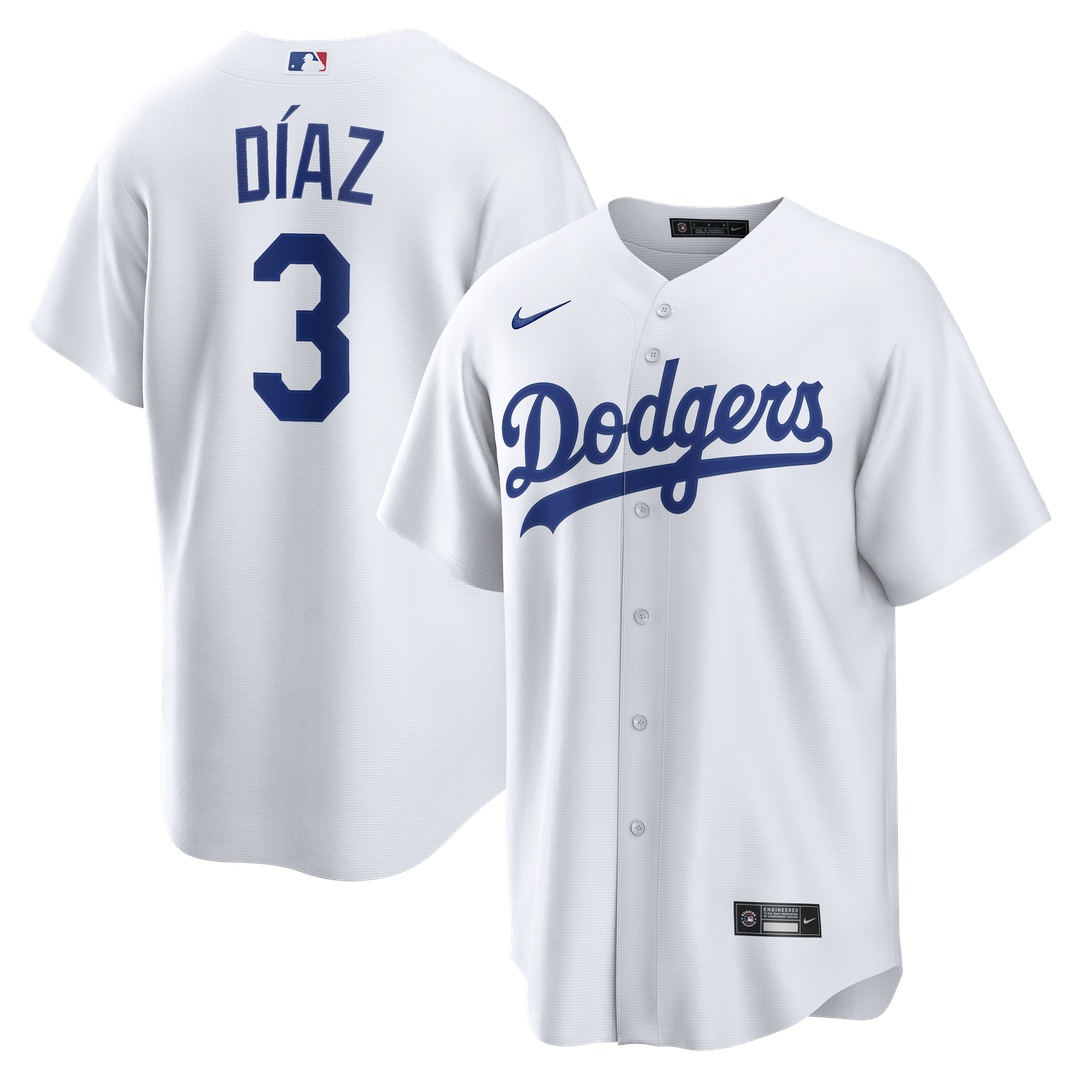 Edwin Díaz Los Angeles Dodgers Nike Home Replica Jersey - White Official MLB Team Apparel Baseball Fan Gear