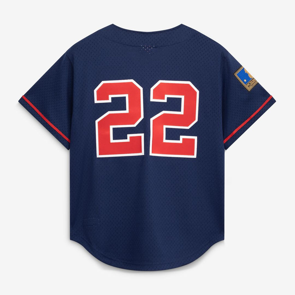 Bo Jackson California Angels Mitchell & Ness Cooperstown Collection Mesh Batting Practice Button-Up Jersey - Navy Official MLB Team Apparel Baseball F