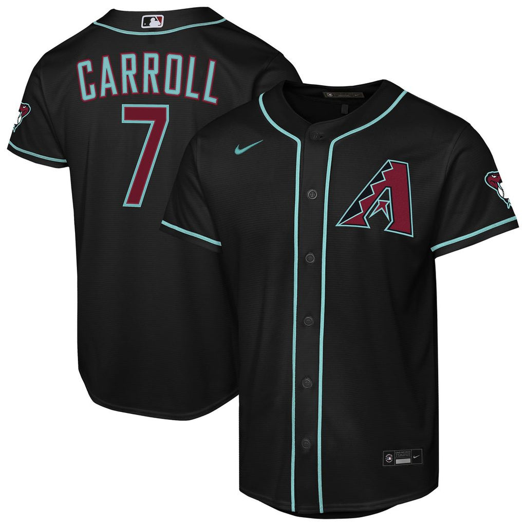 Corbin Carroll Arizona Diamondbacks Nike Youth Alternate Stadium Jersey - Black Official MLB Team Apparel Baseball Fan Gear