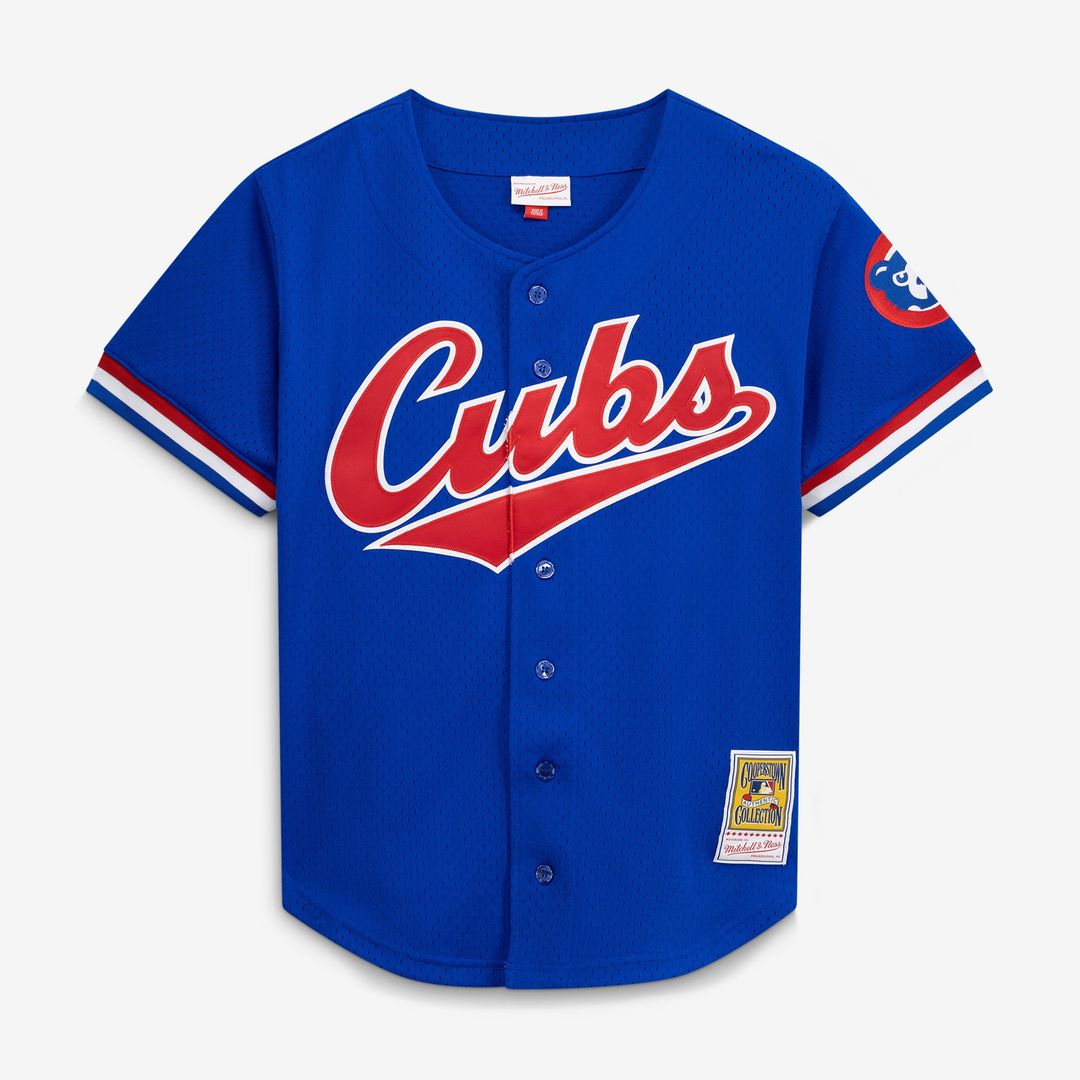 Ryne Sandberg Chicago Cubs Mitchell & Ness Cooperstown Collection 1996 Mesh Batting Practice Button-Up Jersey - Royal Official MLB Team Apparel Baseba