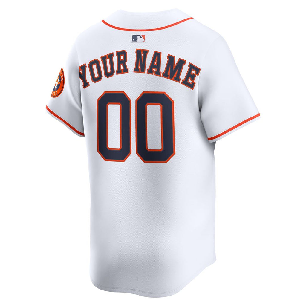 Houston Astros Nike Home Limited Custom Jersey - White Official MLB Team Apparel Baseball Fan Gear