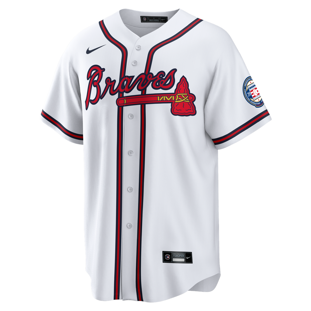 Andruw Jones Atlanta Braves Nike Home Replica 2026 Hall of Fame Patch Jersey - White Official MLB Team Apparel Baseball Fan Gear