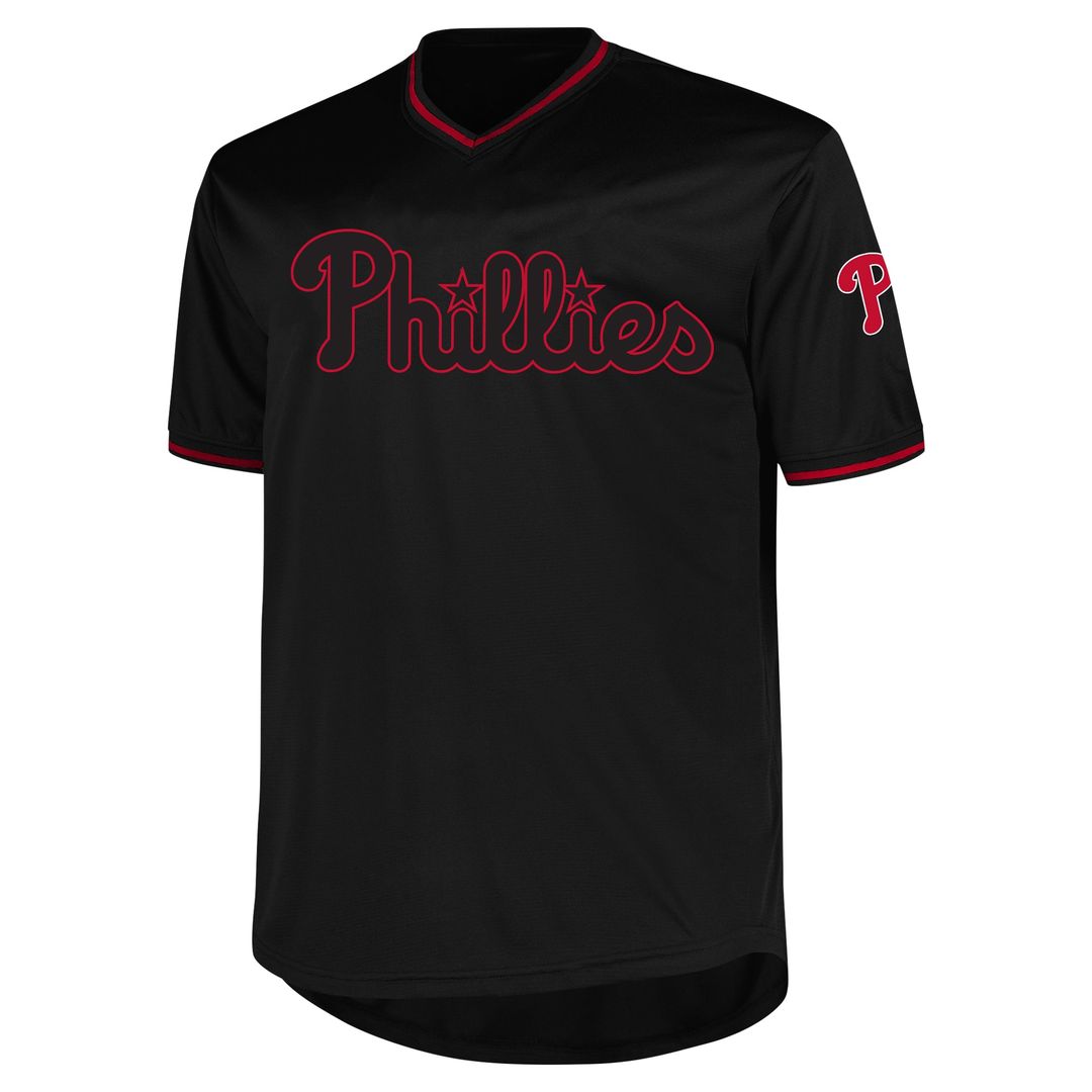 Philadelphia Phillies Profile Big & Tall Pop Fashion Jersey - Black Official MLB Team Apparel Baseball Fan Gear