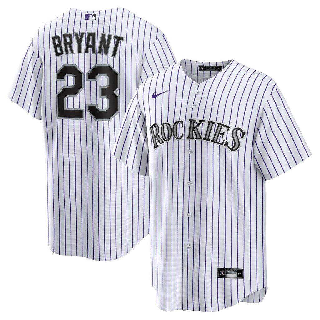 Kris Bryant Colorado Rockies Nike Replica Player Jersey - White/Purple Official MLB Team Apparel Baseball Fan Gear
