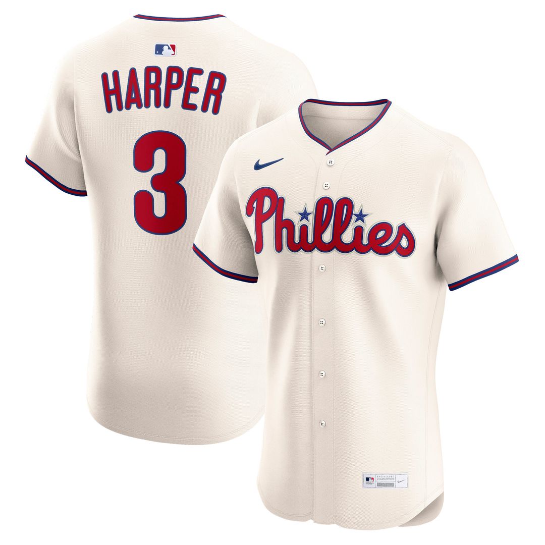 Bryce Harper Philadelphia Phillies Nike Home Elite Jersey - White Official MLB Team Apparel Baseball Fan Gear