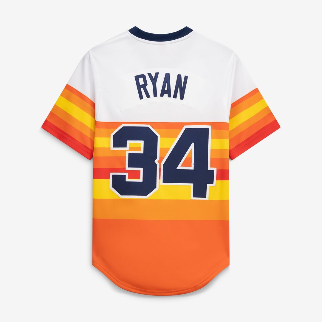 Nolan Ryan Houston Astros Mitchell & Ness Throwback Authentic Jersey - White Official MLB Team Apparel Baseball Fan Gear
