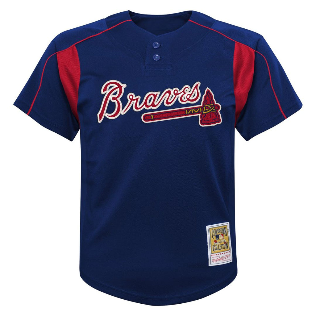 Chipper Jones Atlanta Braves Mitchell & Ness Youth Cooperstown Collection Mesh Batting Practice Jersey - Navy Official MLB Team Apparel Baseball Fan G