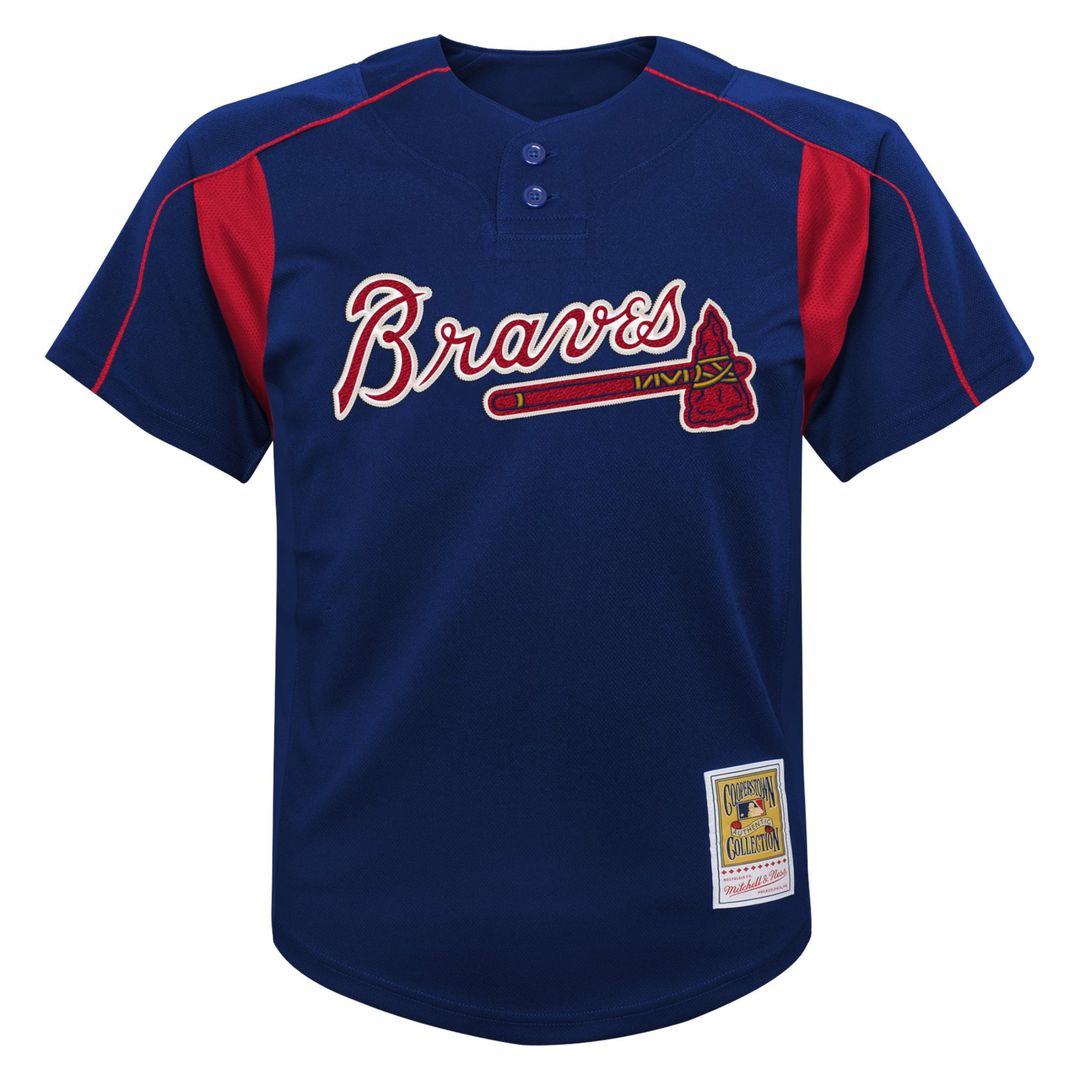 Chipper Jones Atlanta Braves Mitchell & Ness Youth Cooperstown Collection Mesh Batting Practice Jersey - Navy Official MLB Team Apparel Baseball Fan G