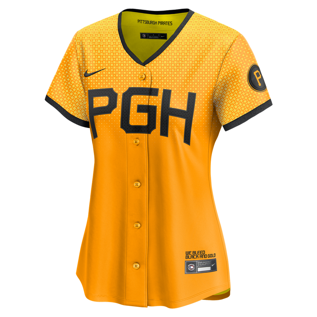 Pittsburgh Pirates Nike Women's City Connect Limited Jersey - Gold Official MLB Team Apparel Baseball Fan Gear