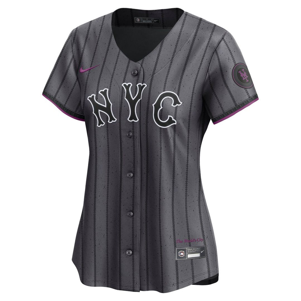 New York Mets Nike Women's City Connect Limited Jersey - Gray Official MLB Team Apparel Baseball Fan Gear