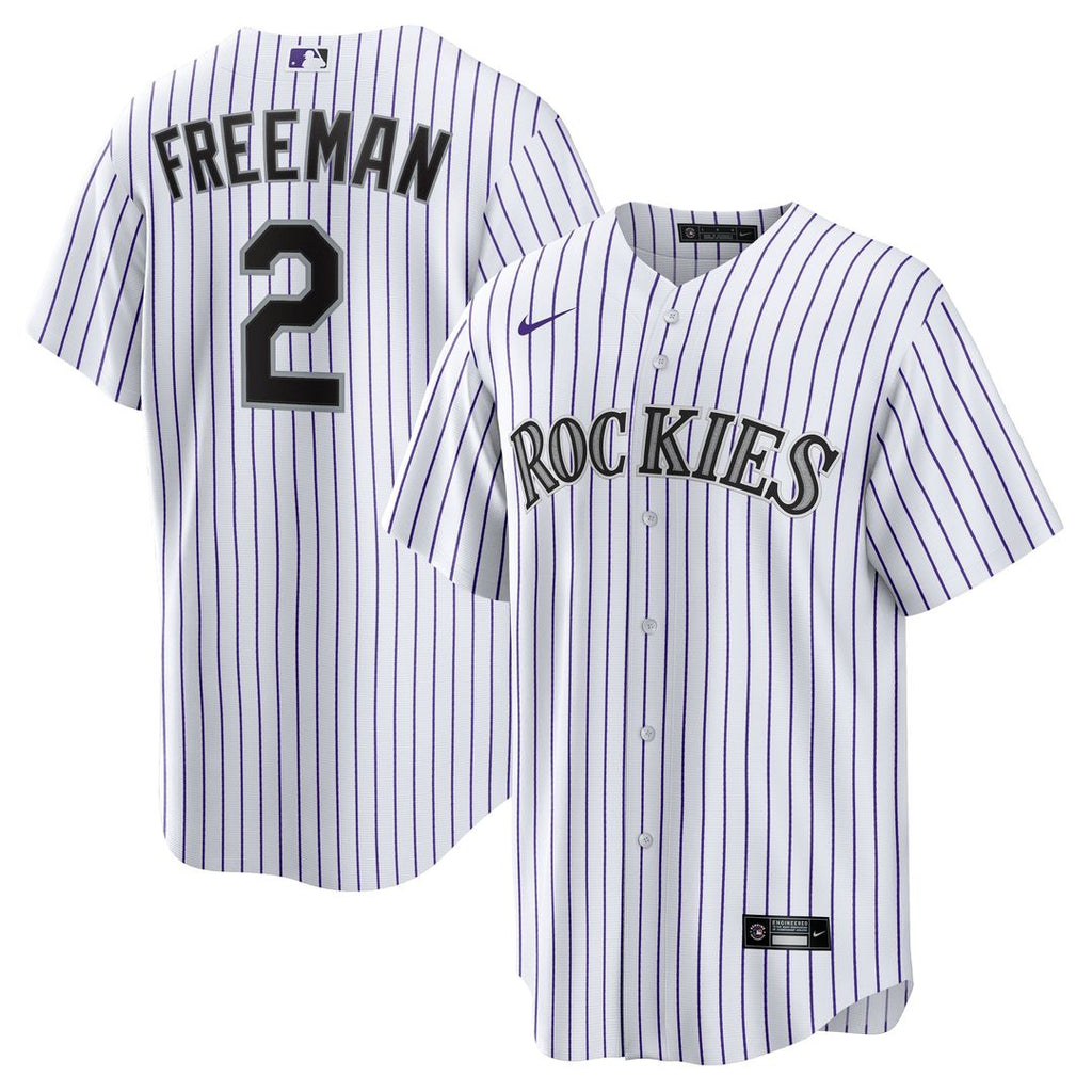 Tyler Freeman Colorado Rockies Nike Home Replica Jersey - White Official MLB Team Apparel Baseball Fan Gear