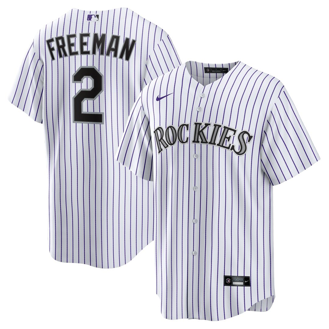 Tyler Freeman Colorado Rockies Nike Home Replica Jersey - White Official MLB Team Apparel Baseball Fan Gear