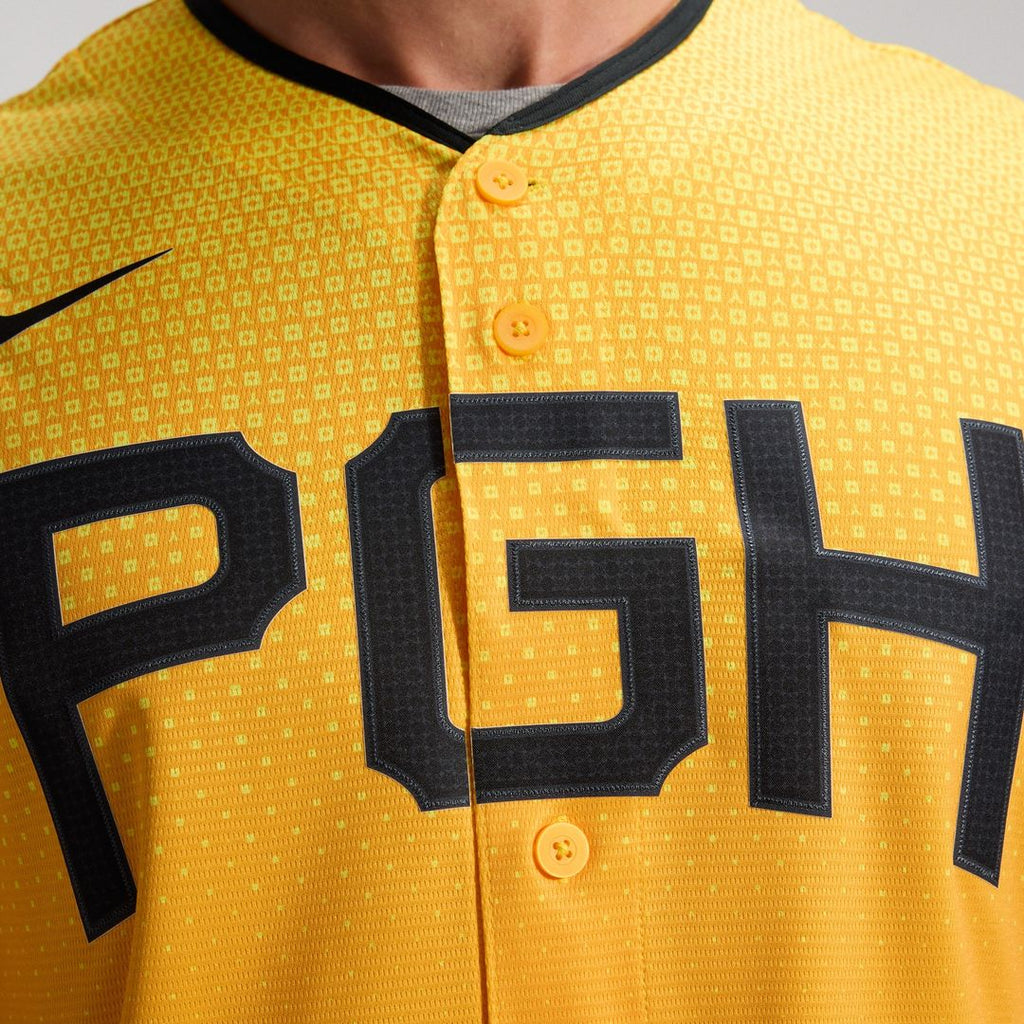 Pittsburgh Pirates Nike City Connect Replica Jersey - Gold Official MLB Team Apparel Baseball Fan Gear
