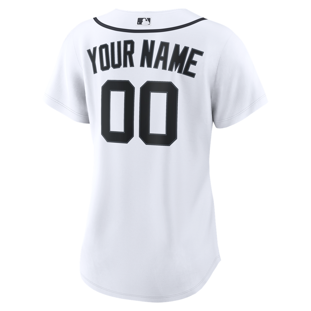 Detroit Tigers Nike Women's Home Replica Custom Jersey - White Official MLB Team Apparel Baseball Fan Gear