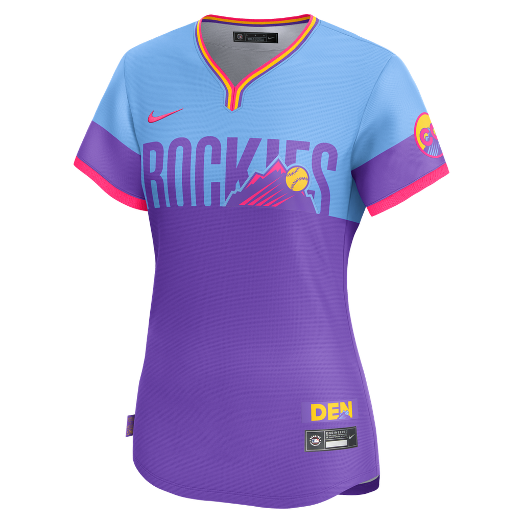 Colorado Rockies Nike Women's 2025 City Connect Limited Jersey - Purple/Light Blue Official MLB Team Apparel Baseball Fan Gear