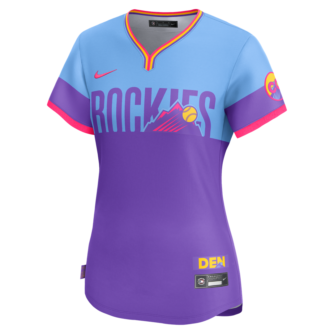 Colorado Rockies Nike Women's 2025 City Connect Limited Jersey - Purple/Light Blue Official MLB Team Apparel Baseball Fan Gear
