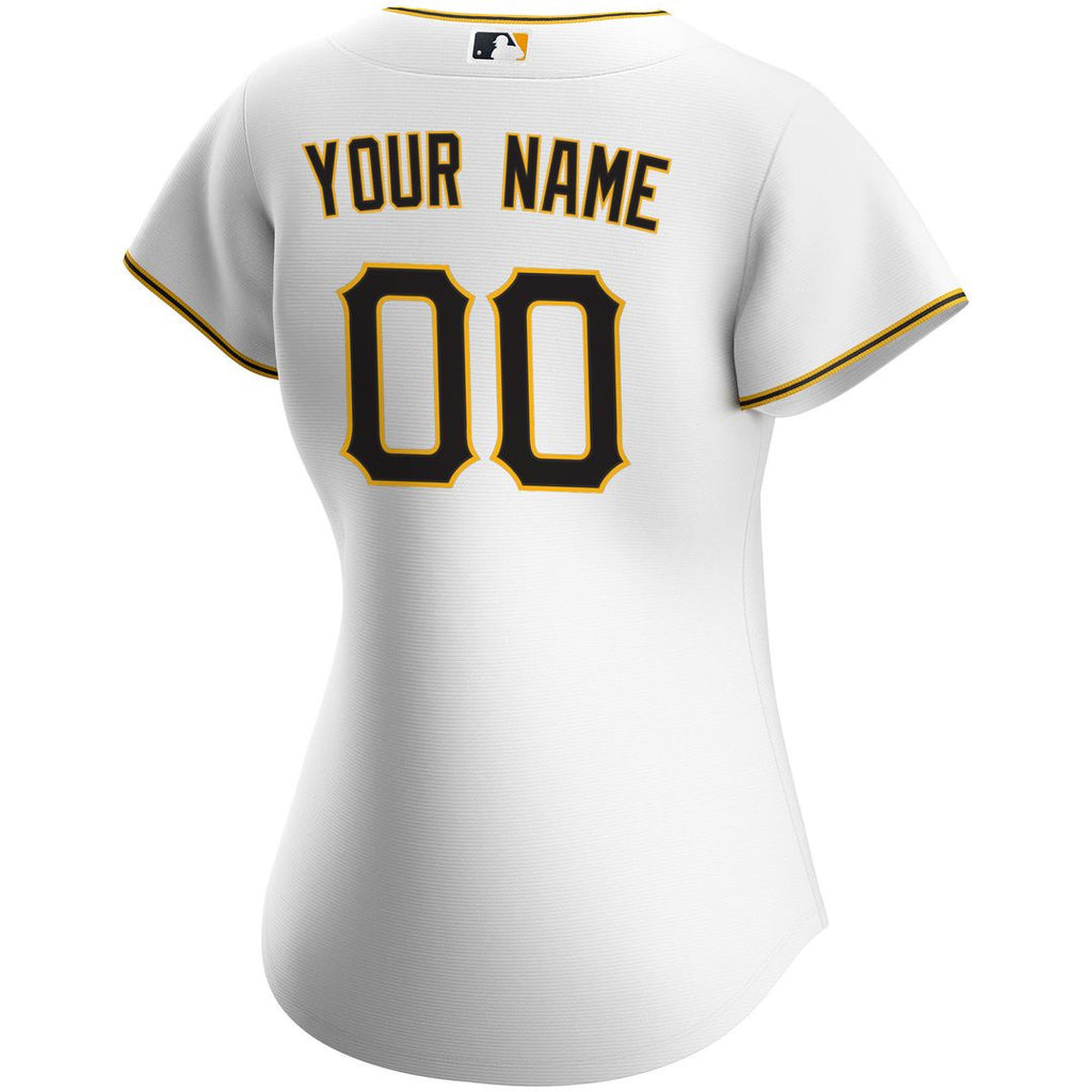 Pittsburgh Pirates Nike Women's Home Replica Custom Jersey - White Official MLB Team Apparel Baseball Fan Gear