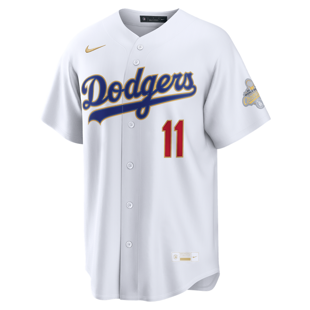 Roki Sasaki Los Angeles Dodgers Nike 2026 Gold Collection Kanji Stadium Jersey - White Official MLB Team Apparel Baseball Fan Gear
