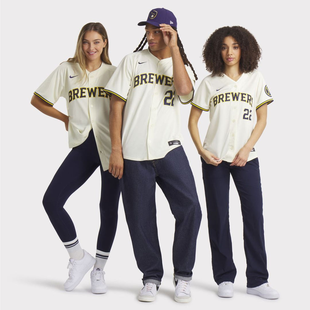 Christian Yelich Milwaukee Brewers Nike Home Limited Player Jersey - Cream Official MLB Team Apparel Baseball Fan Gear