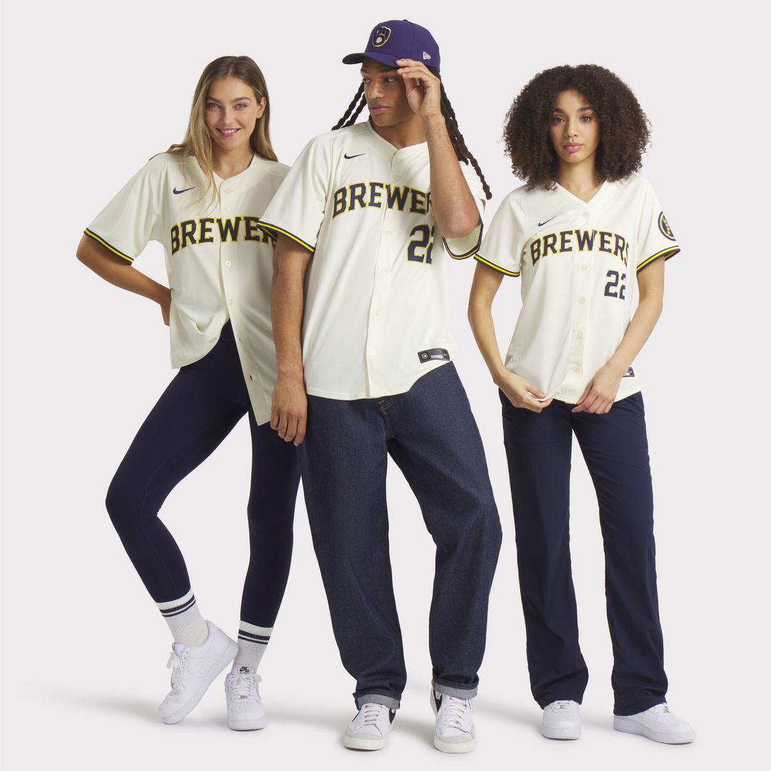 Christian Yelich Milwaukee Brewers Nike Home Limited Player Jersey - Cream Official MLB Team Apparel Baseball Fan Gear