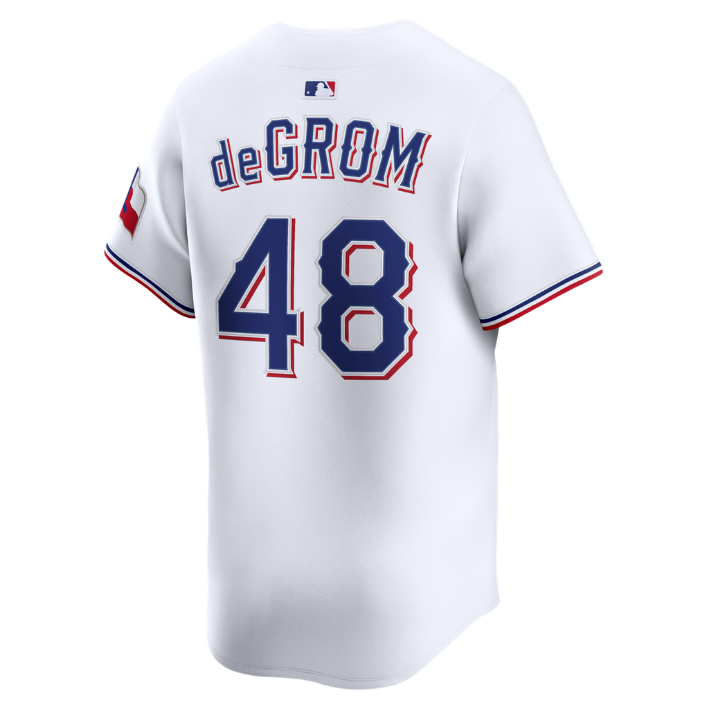 Jacob deGrom Texas Rangers Nike Home Limited Jersey - White Official MLB Team Apparel Baseball Fan Gear