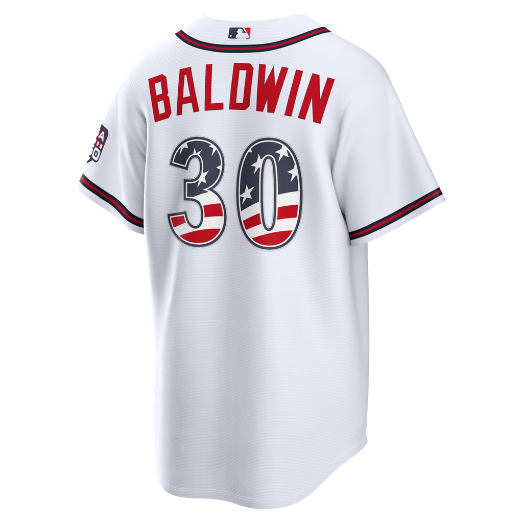 Drake Baldwin Atlanta Braves Nike USA 250 Fourth of July Home Stadium Jersey - White Official MLB Team Apparel Baseball Fan Gear
