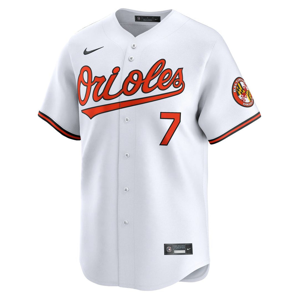 Jackson Holliday Baltimore Orioles Nike Home Limited Player Jersey - White Official MLB Team Apparel Baseball Fan Gear