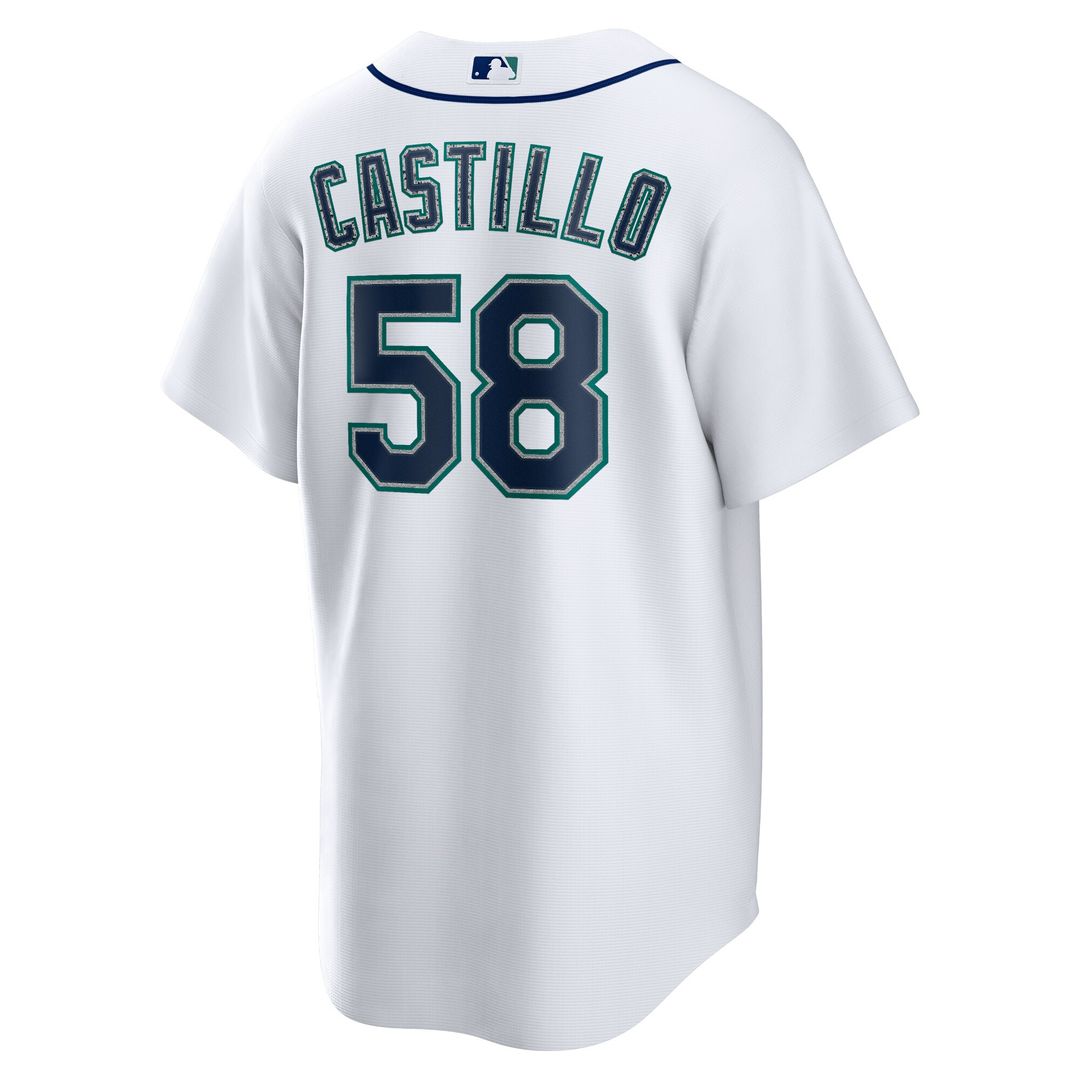 Luis Castillo Seattle Mariners Nike Home Replica Jersey - White Official MLB Team Apparel Baseball Fan Gear