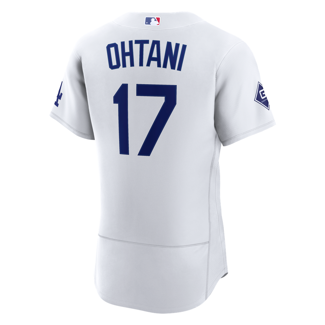 Shohei Ohtani Los Angeles Dodgers Nike Home Authentic Sponsor Patch Jersey - White Official MLB Team Apparel Baseball Fan Gear