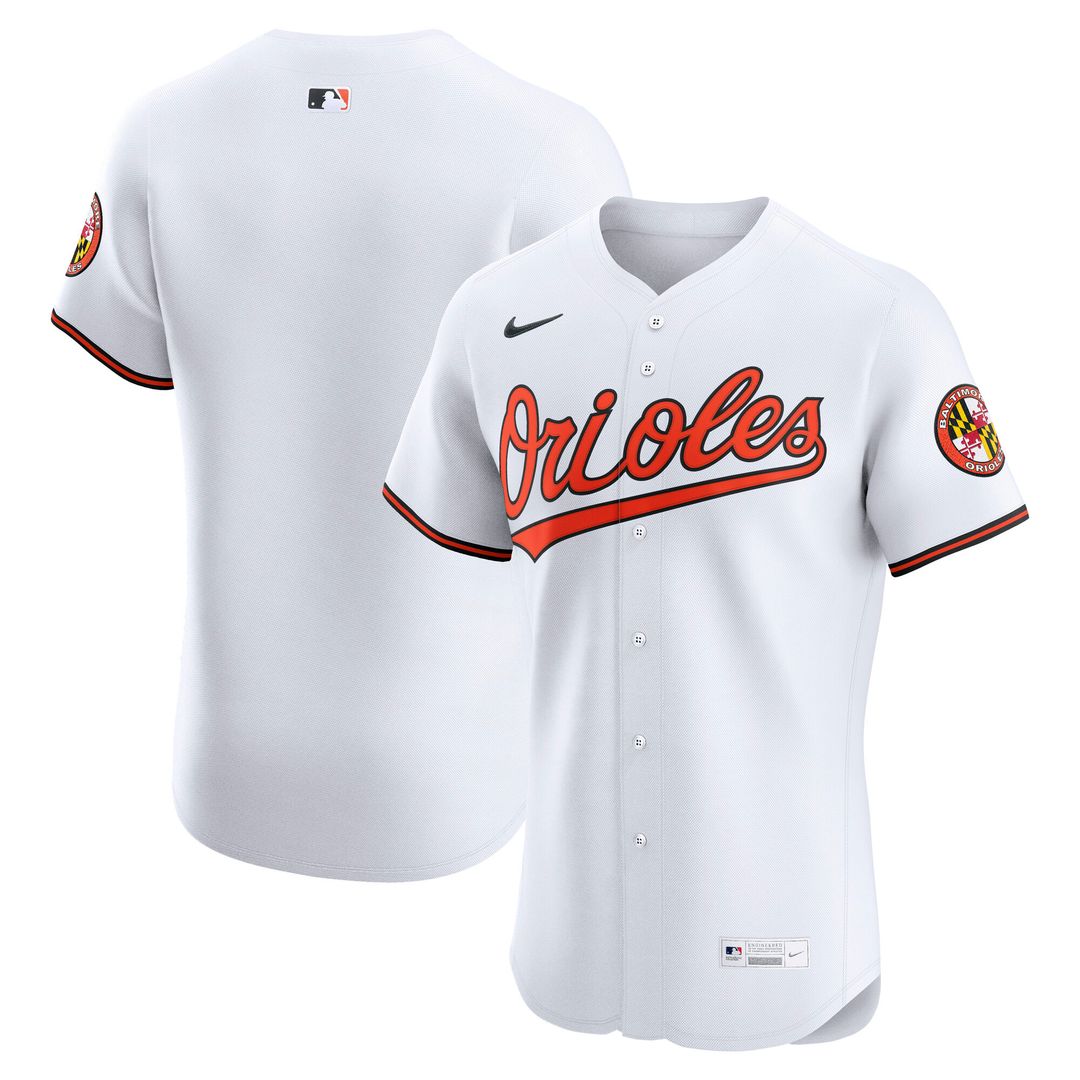 Baltimore Orioles Nike Home Elite Jersey - White Official MLB Team Apparel Baseball Fan Gear
