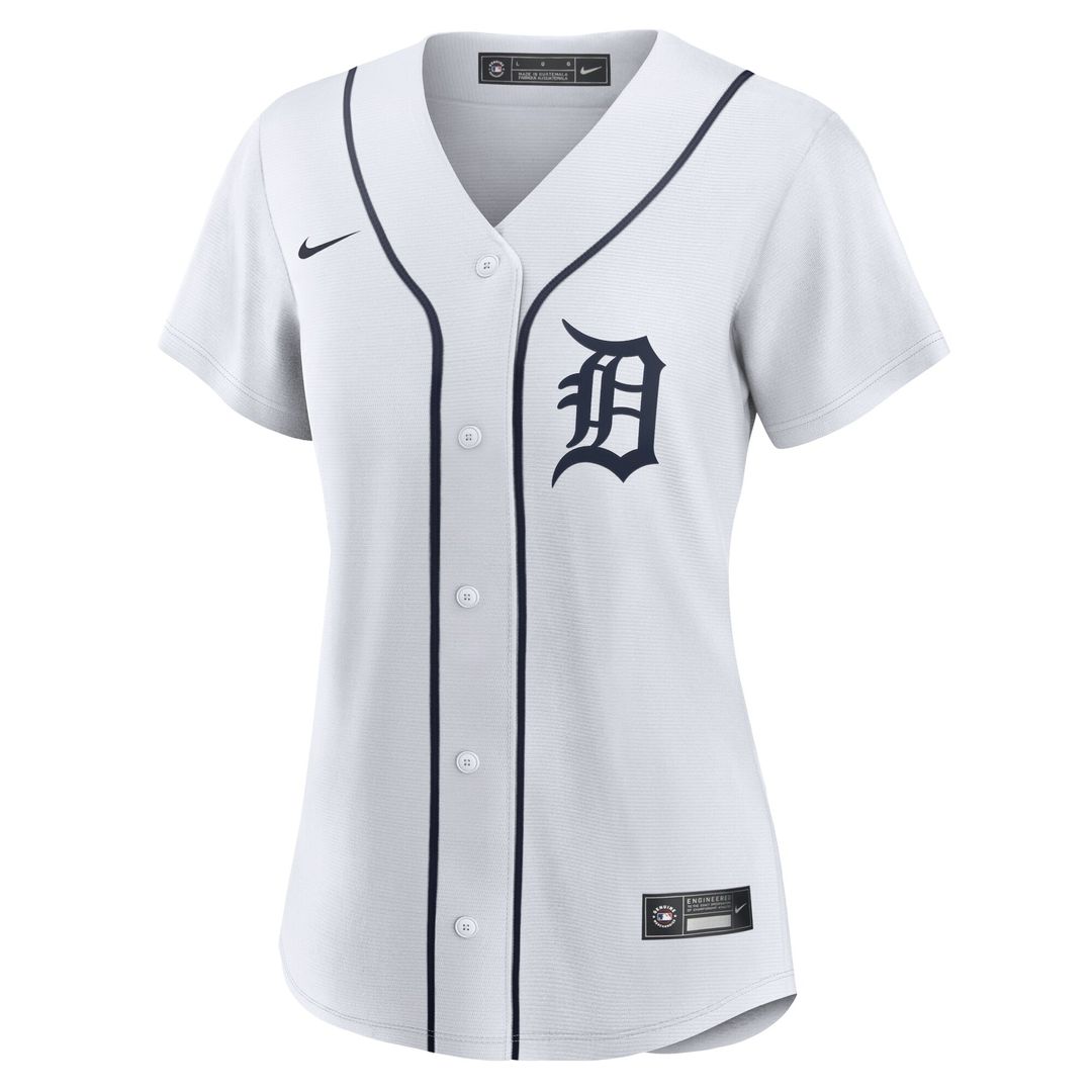 Detroit Tigers Nike Women's Home Replica Team Jersey - White Official MLB Team Apparel Baseball Fan Gear