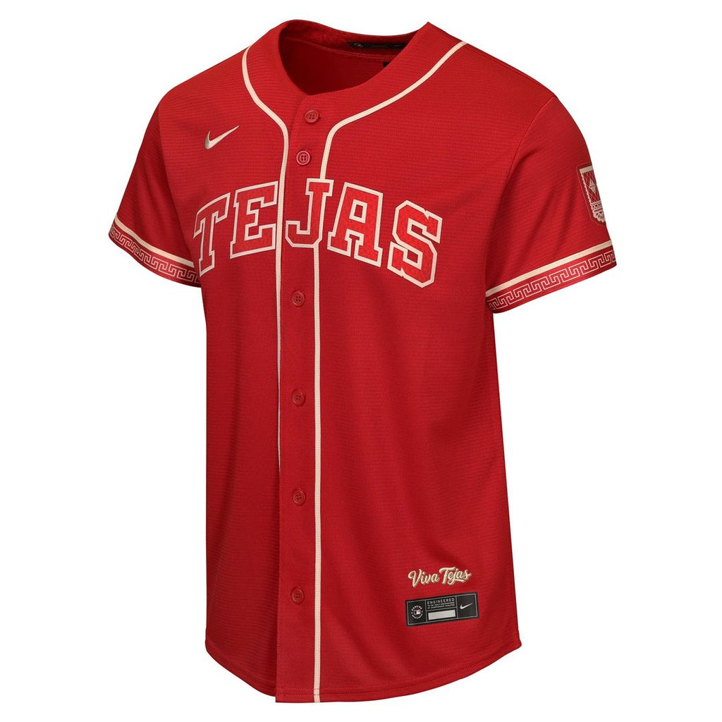 Jacob deGrom Texas Rangers Nike Youth 2026 City Connect Stadium Jersey - Red Official MLB Team Apparel Baseball Fan Gear