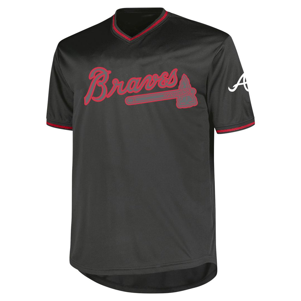 Atlanta Braves Profile Big & Tall Pop Fashion Jersey - Charcoal Official MLB Team Apparel Baseball Fan Gear