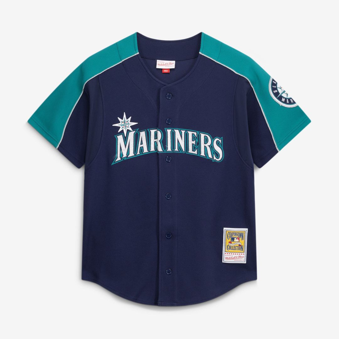 Ichiro Suzuki Seattle Mariners Mitchell & Ness 2006 Cooperstown Mesh Batting Practice Button-Up Jersey - Navy Official MLB Team Apparel Baseball Fan G