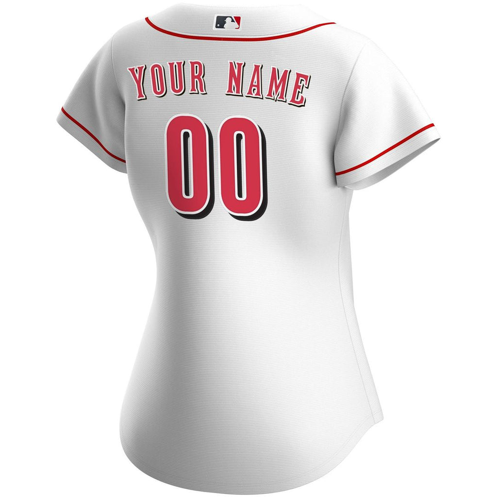 Cincinnati Reds Nike Women's Home Replica Custom Jersey - White Official MLB Team Apparel Baseball Fan Gear